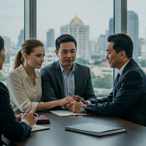 couple in a law firm