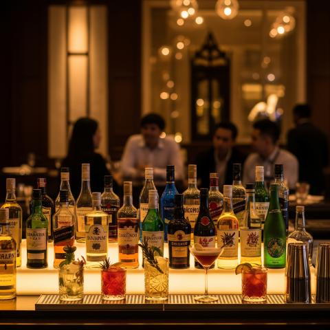 bottles in a bar 