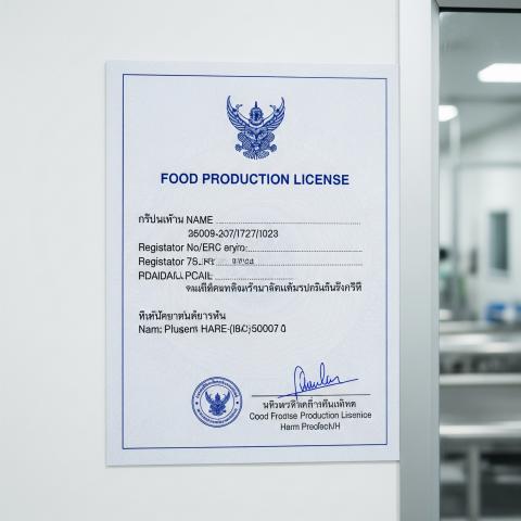 food licence attached to the wall