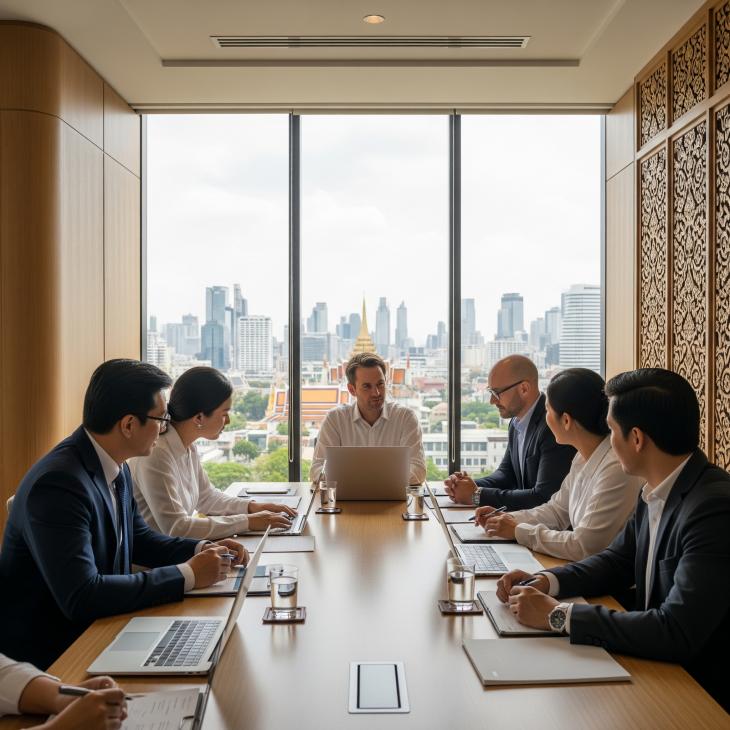 team meeting in office