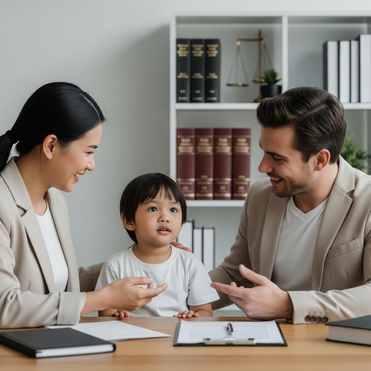 child with his parents