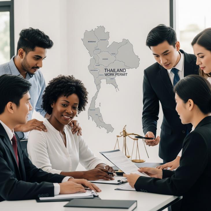 office meeting with projector and international team