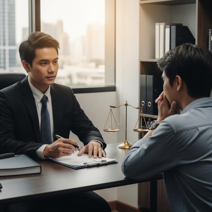 lawyer consulting customer