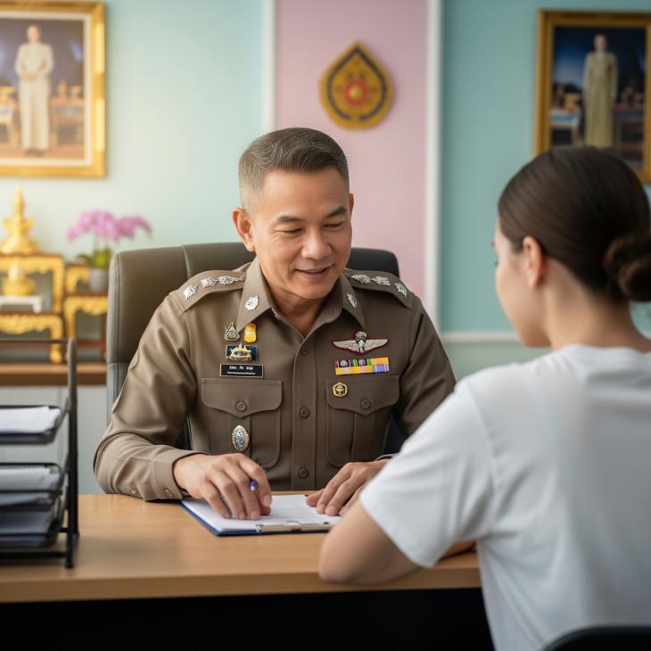 citizen reporting to the police officer 