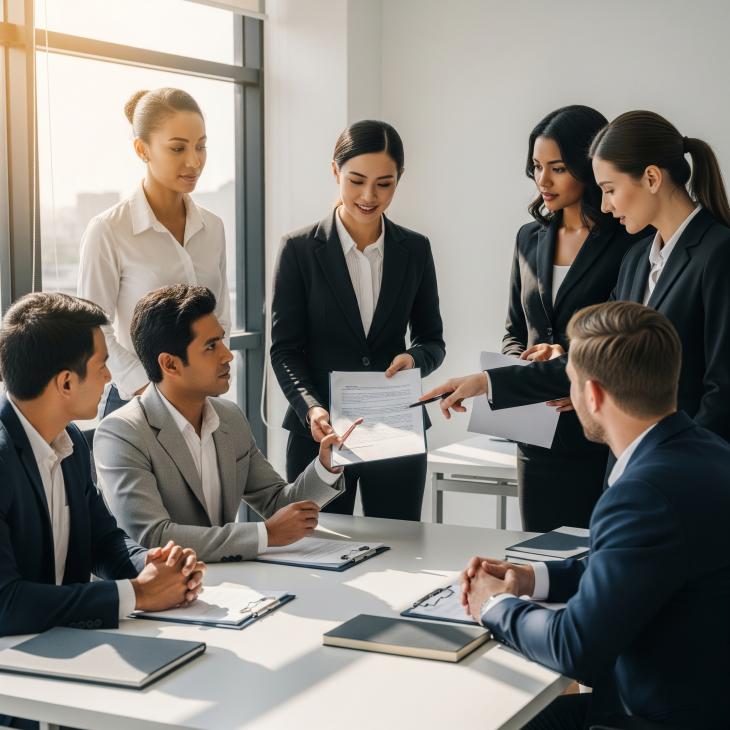 group of lawyers reviewing a will